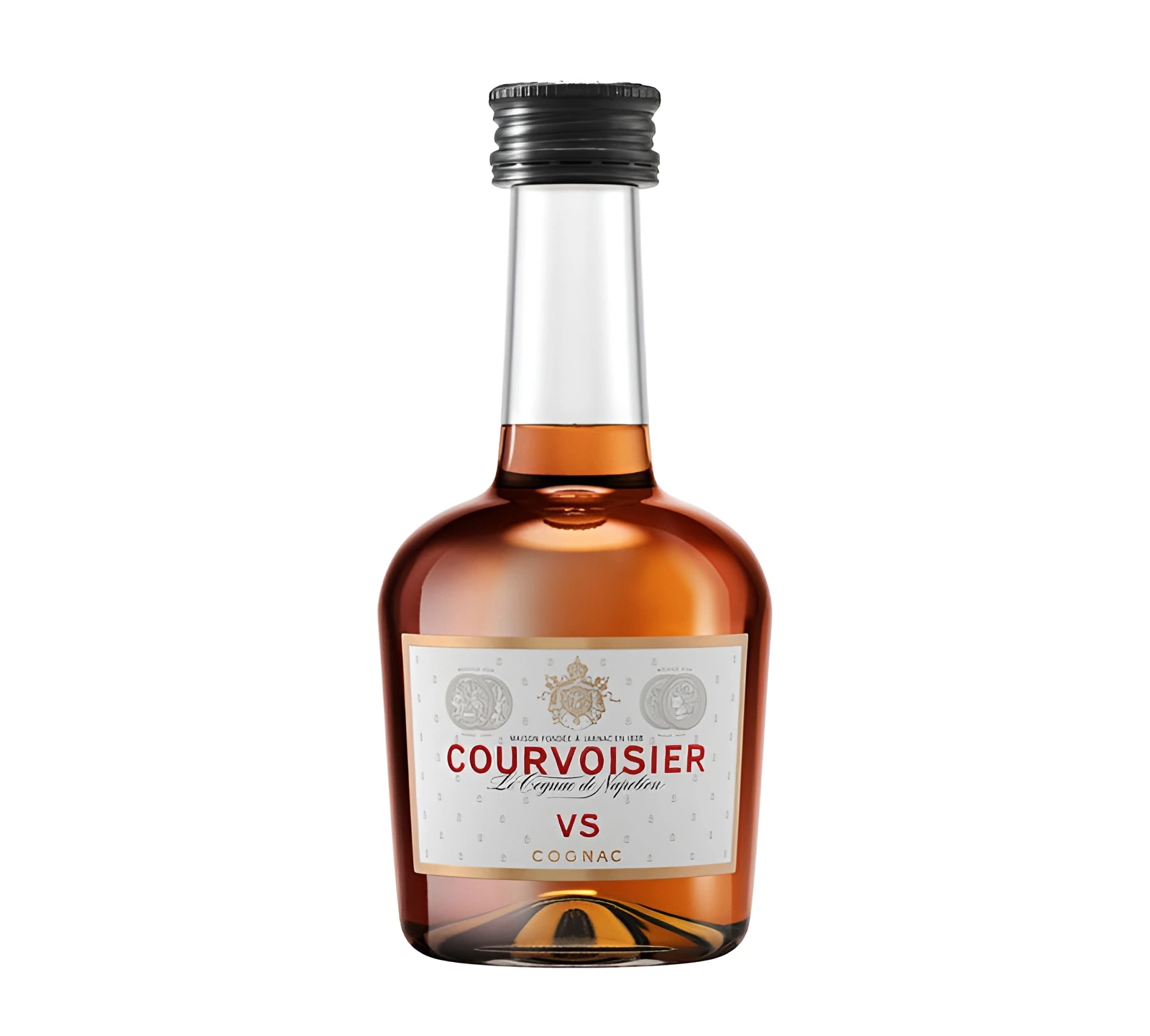 a bottele of Courvoisier VS Cognac Miniature (5cl)