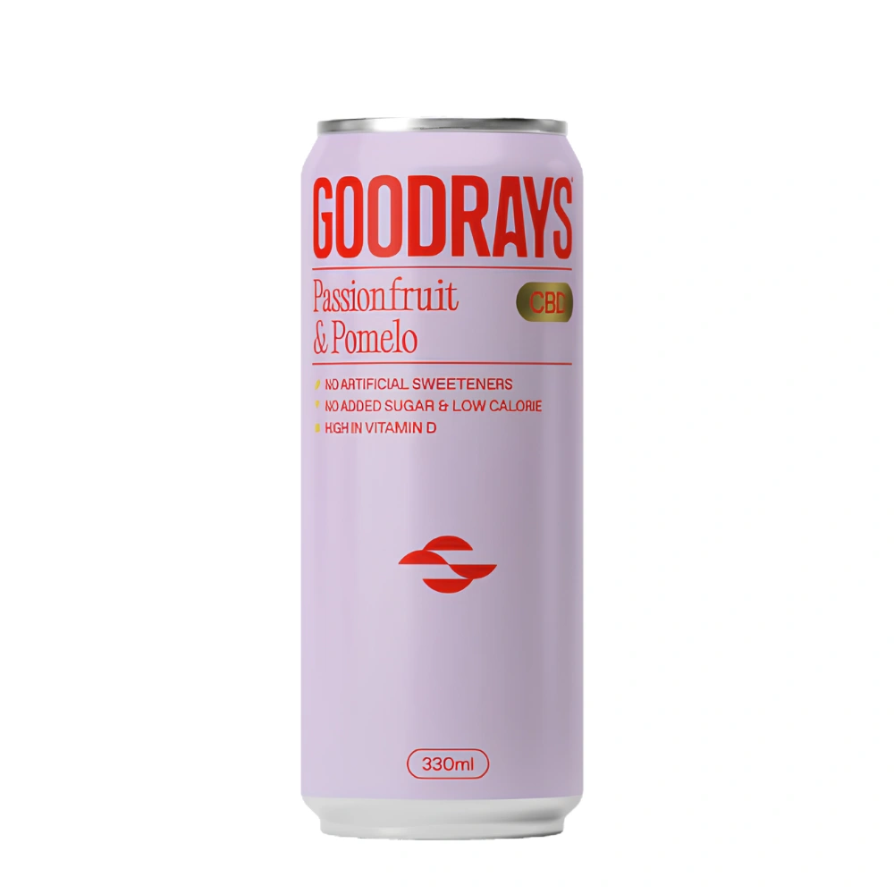 Goodrays CBD Passionfruit & Pomelo 330ml — Buy Online at Majidrinks