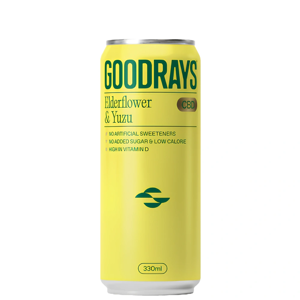Goodrays CBD Elderflower & Yuzu 330ml — Buy Online at Majidrinks