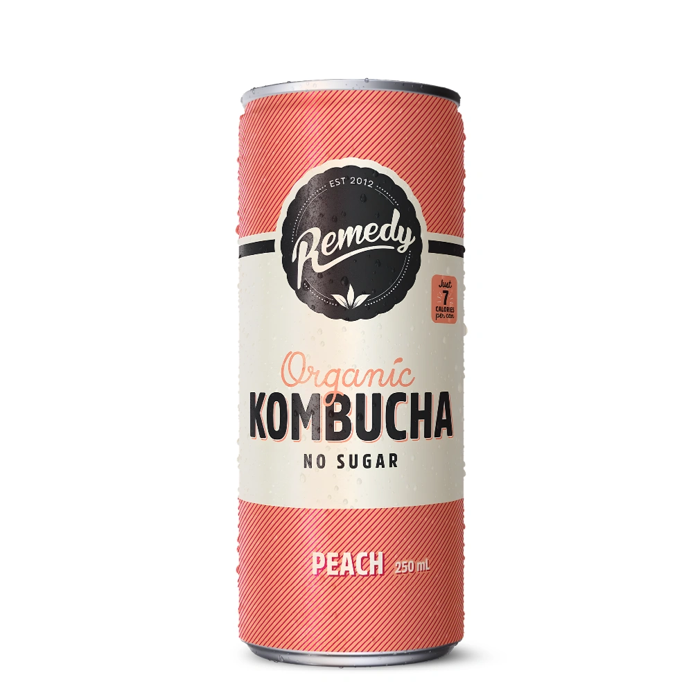 Remedy Kombucha Peach 330ml — Buy Online at Majidrinks